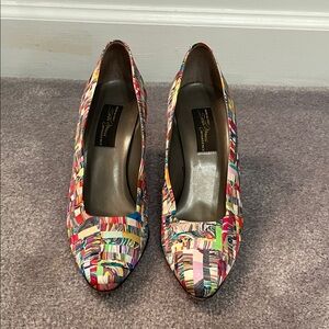 Vintage Silk Colorful Heels